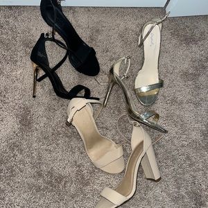 Set of 3 pairs of heels size 8 womens